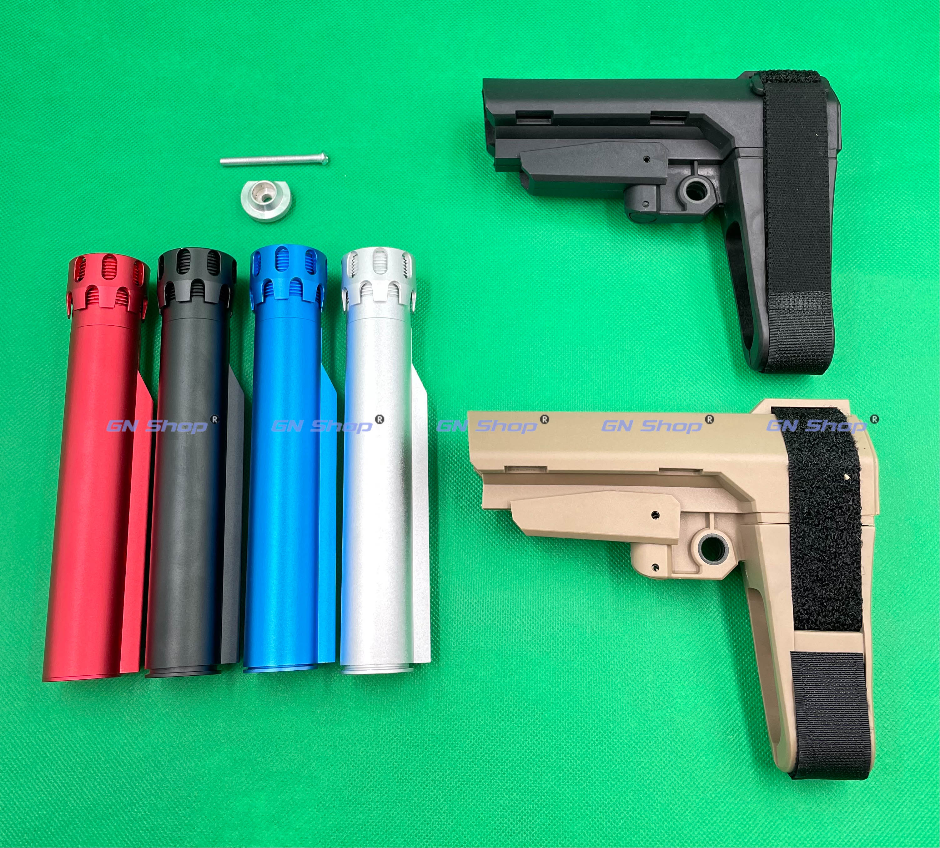 [จัดชุด]พานท้าย SBA3 ดำ / สีทราย พร้อมแกน/ไม่เอาแกน พานท้าย ตระกูล M4 ประกอบง่าย มีปสลักปรับสไลด์ เลื่อน ยืด -หด (ดำ แดง น้ำเงิน บรอนซ์)