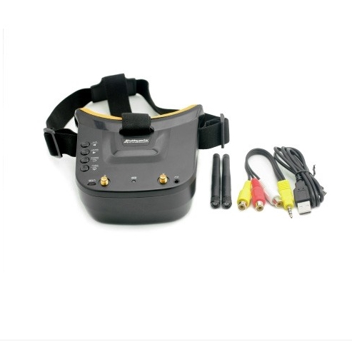 Mini FPV Goggles 5.8G 40ch VR006 แว่นโดรนพร้อมแบตในตัว สองเสารับ Diversity