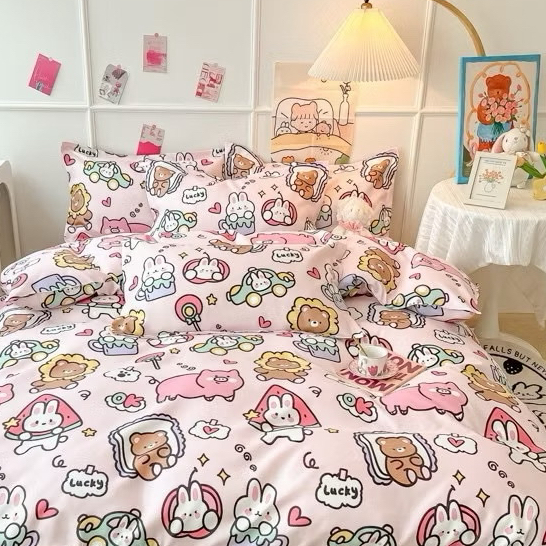 เซทผ้าปูที่นอน ขนาด 6 ฟุต ครบชุด 6 ชิ้น