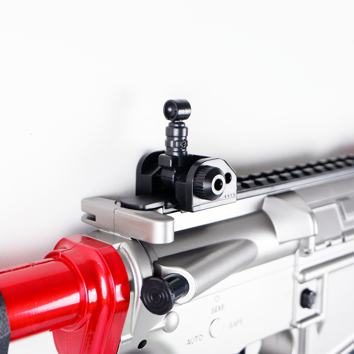 (49)M4A1 สีเงิน แดง 170FPS ปืนเจลไฟฟ้า ของเล่น ยิงรัวได้ Semi Auto ได้