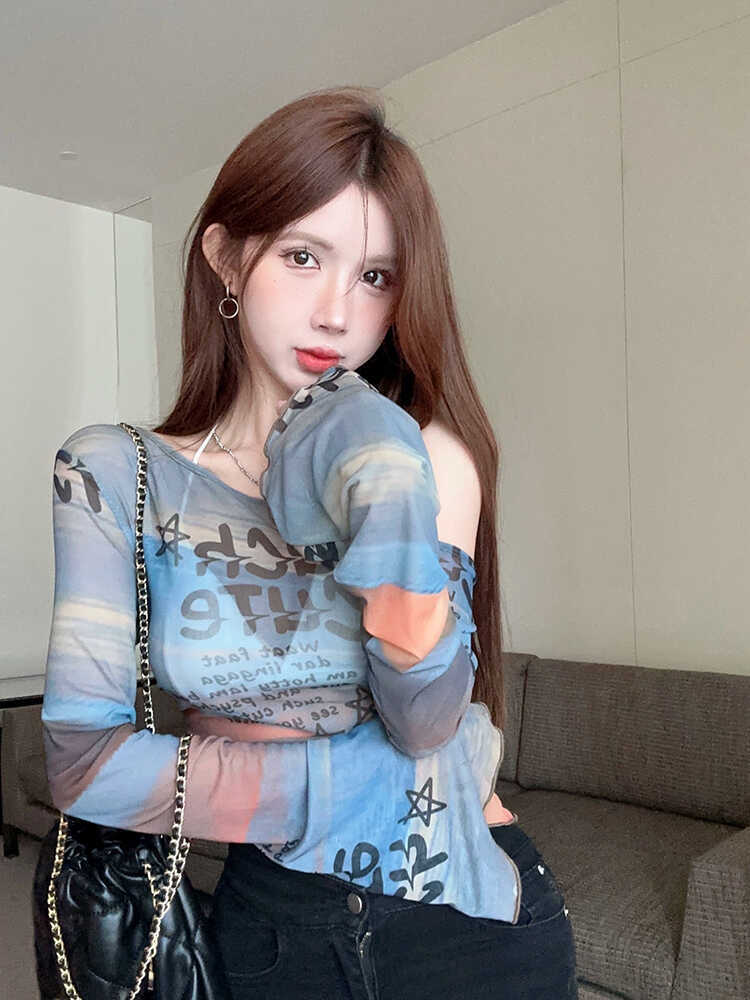 เสื้อแขนกระดิ่ง ฟ้า ซีทรู รหัส CN9216