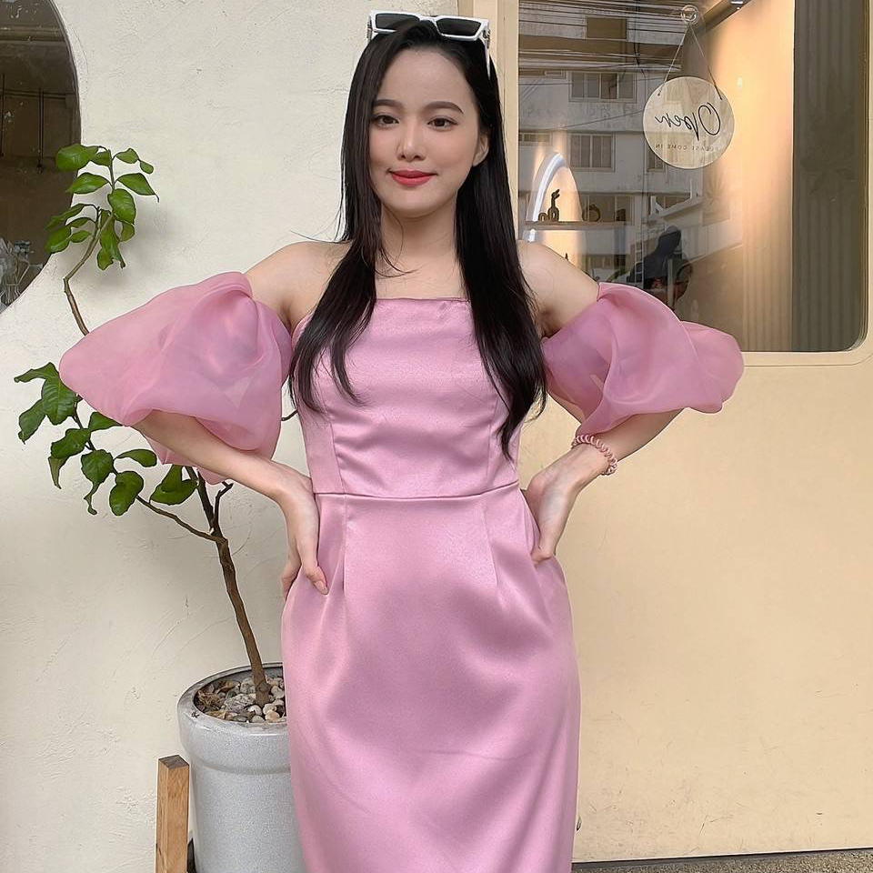 ชุดเดรส แขนพอง ใส่ออกงาน งานเเต่ง งานเลี้ยง เรียบหรู มีสไตล์👗