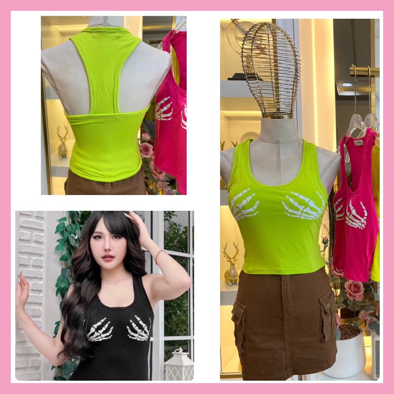 เสื้อสายเดี่ยว เสื้อครอปแฟชั่น สินค้าพร้อมส่ง