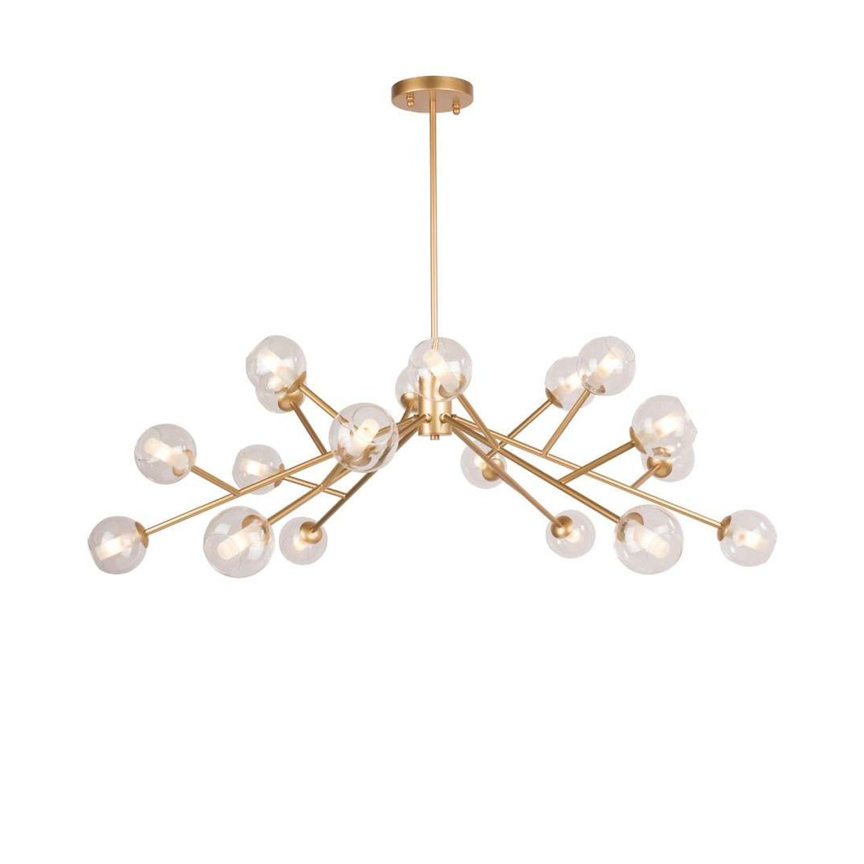 โคมไฟช่อแก้ว สไตล์นอร์ดิก Nordic Pendant lamp Steel + Glass Shade G9x18