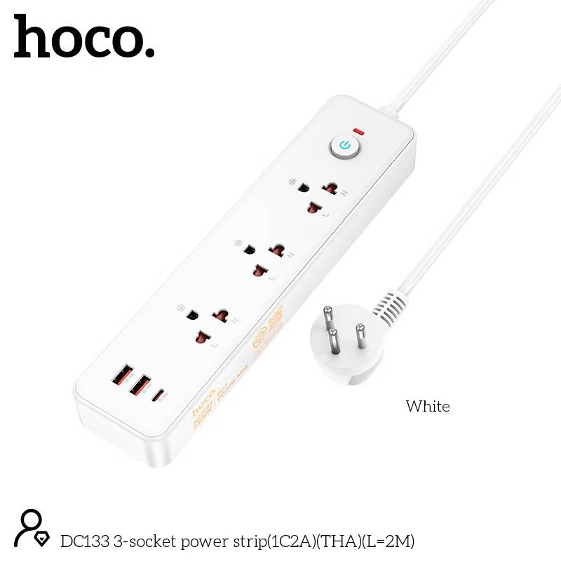 HOCO DC133 3-socket (1C2A) 2M