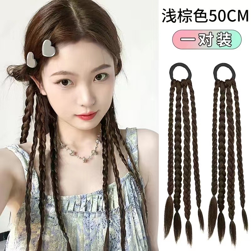 แฮร์พีช ผมถักเปีย เเบบมัด สำเร็จรูป ยาว 60 CM