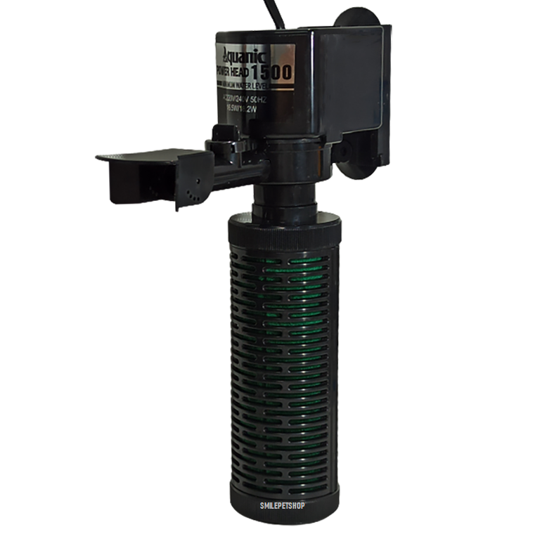 AQUANIC-1500(ปั๊มน้ำพร้อมกระบอกกรอง ช่วยกรองน้ำใส หมุนเวียนน้ำ เหมาะสำหรับตู้ปลา 30-48 นิ้ว ความแรง 1600 L/Hr)
