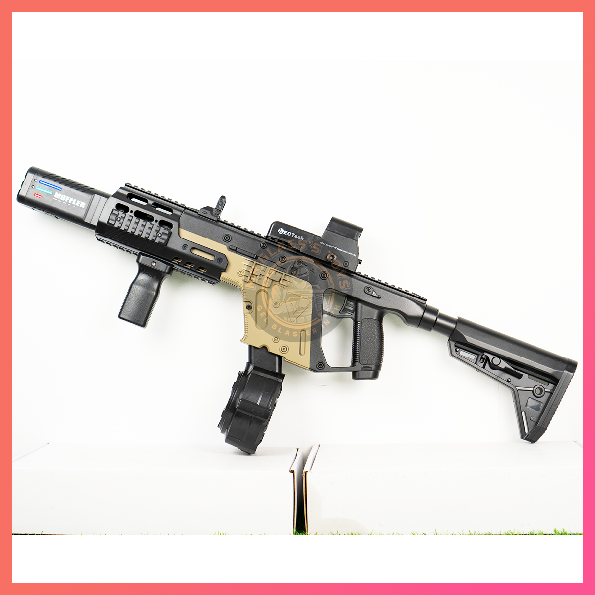 (65)Kriss vector สีน้ำตาล-ดำ มีปลายกระบอกไฟพร้อมหมอกน้ำ ยิงรัว ชักยิง