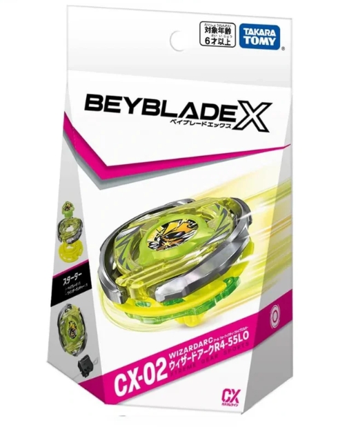 Takara Tomy ของแท้! Beyblade X CX-02 WizardArc R4-55LO [มีที่ชูท]