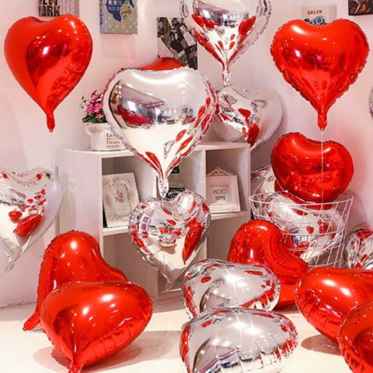 เซทจัมโบ้ สุดคุ้ม ลูกโป่ง หัวใจ 18 นิ้ว (10 ชิ้น)