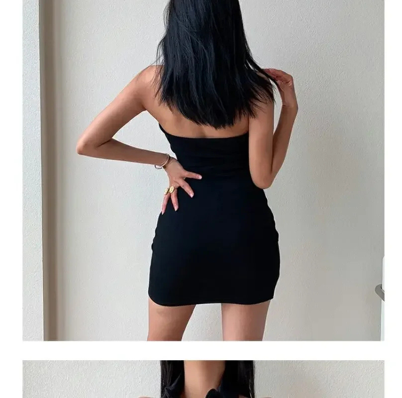 ชุดเดรสเซ้กซี่ คอปก สีดำ CN2222