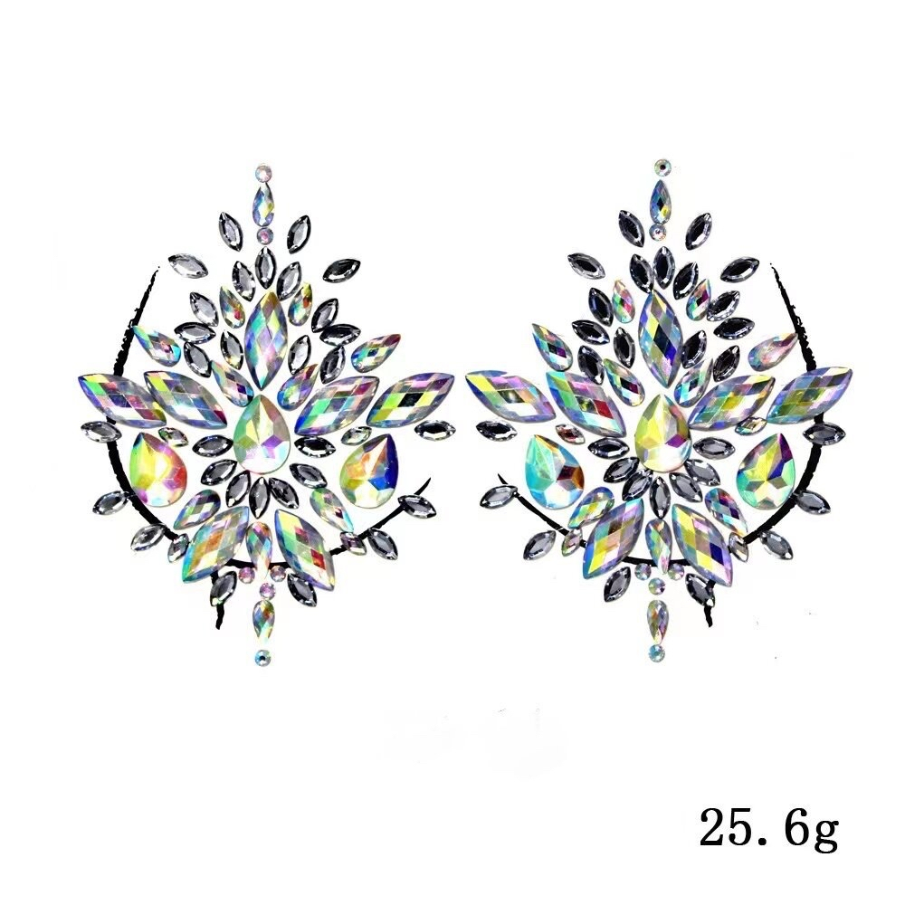 เพชรตกแต่งหน้าอก เพชรพลอย สติ๊กเกอร์ ติดงานปาร์ตี้ / ตกแต่งผม / Music Festival Party / EDM