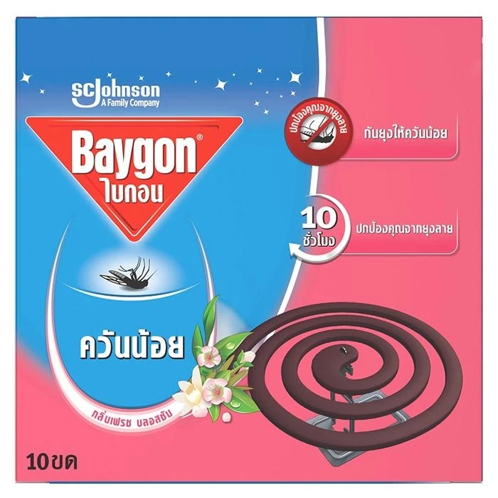 8850175071129 ไบกอนยาจุดกันยุงควันน้อยกลิ่นเฟรชบลอสซัม 10ขด