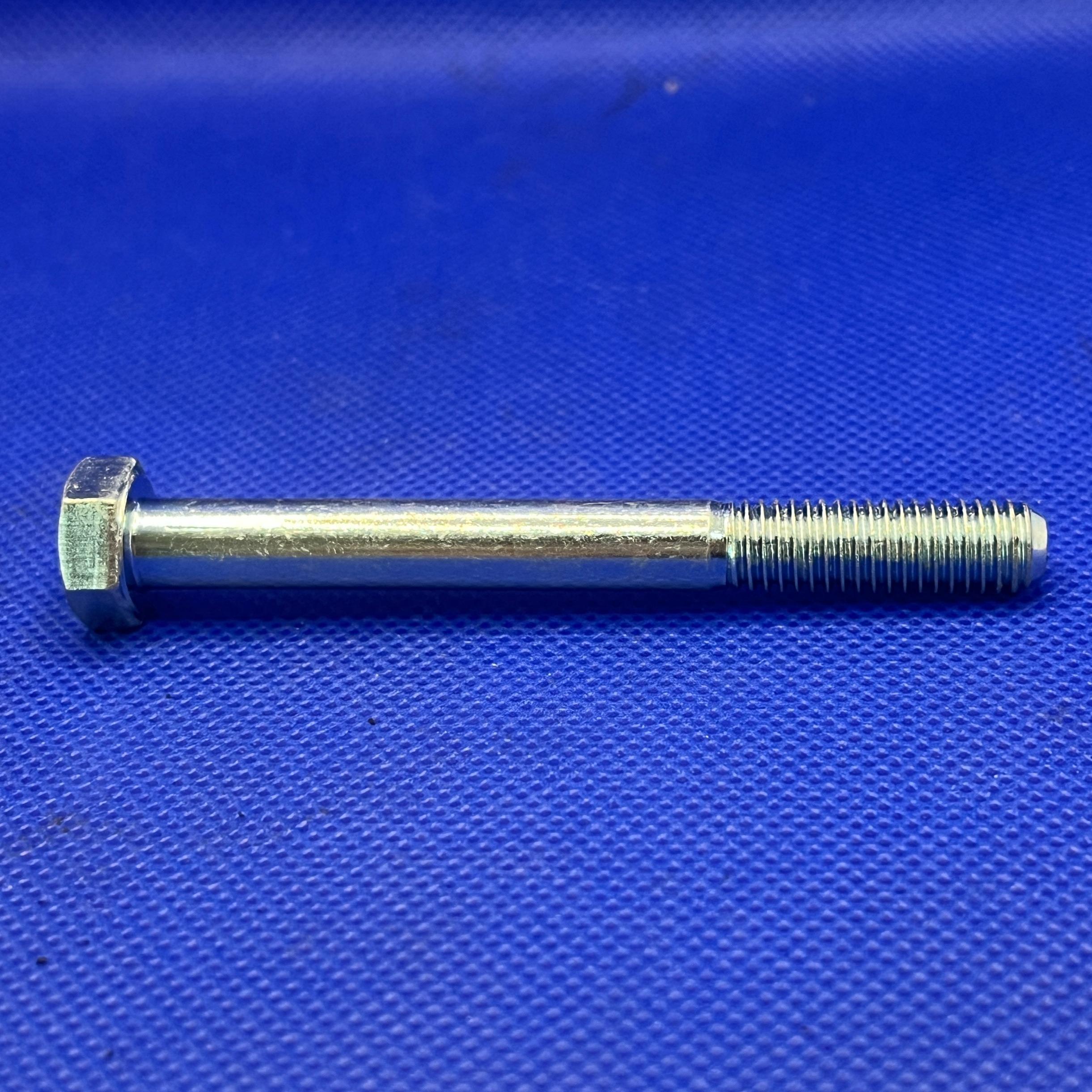 (6 ตัว) สกรูหัวเหลี่ยมมิลขาว M8x75mm เกลียว 1.25 TL20mm เกรด 10.9 ชุบซิงค์