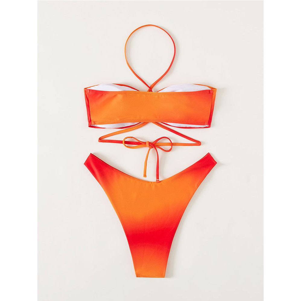 ชุดว่ายน้ำบิกินี่ แบบผูกเชือก แฟชั่นฤดูร้อน สําหรับผู้หญิง 2 ชิ้น SW029