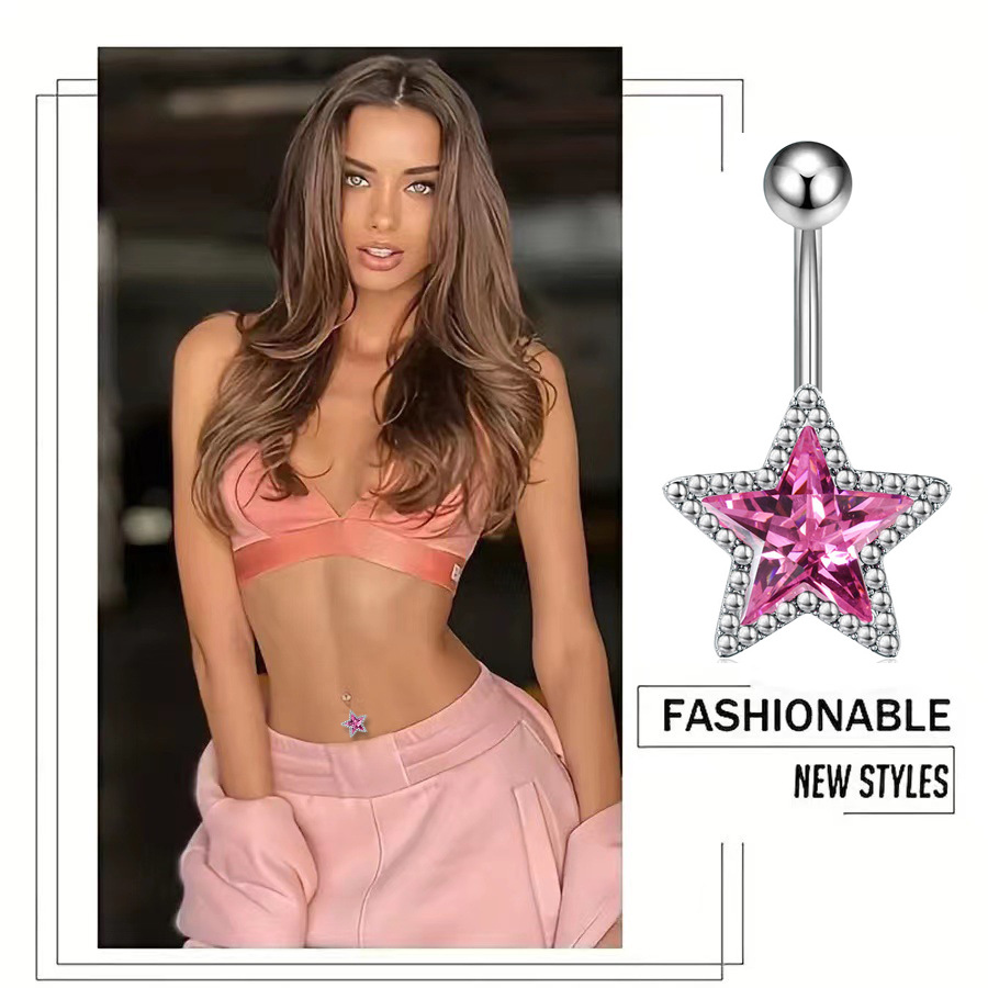 จิวสะดือ ฝั่งเพชร มีหลายแบบให้เลือก