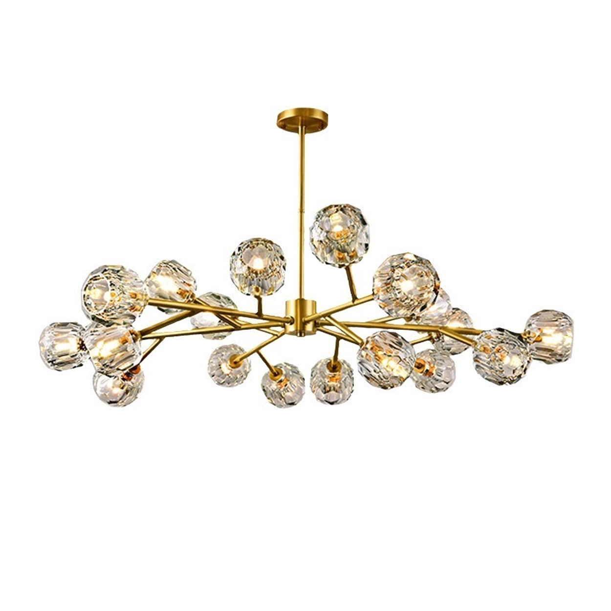 โคมไฟระย้าคริสตัล Chandelier crystal Metal Gold Bronze + Crystal Clear Light Source G9x18 IP20