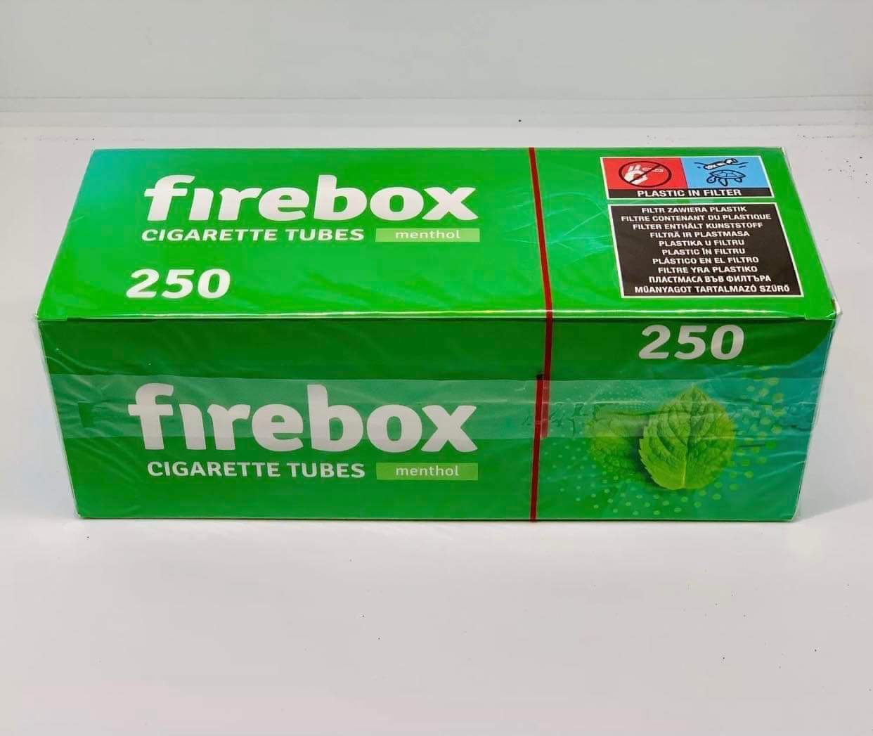 Firebox ก้นกรองบุหรี่ รุ่นเย็นเมนทอล บรรจุ 250 มวน ความยาวของมวน 17 มม.