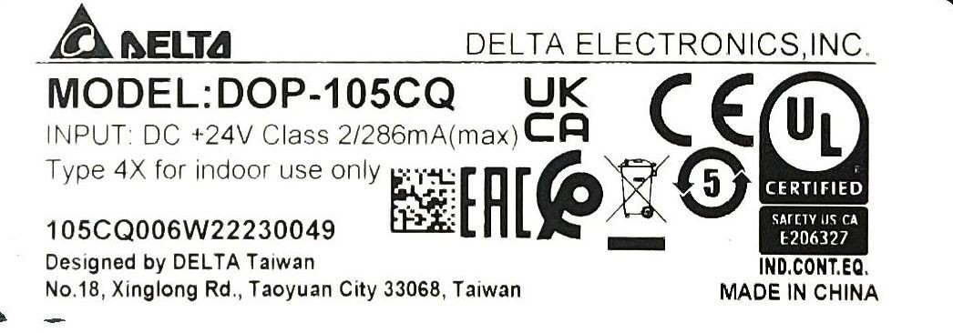 Delta HMI DOP-105CQ