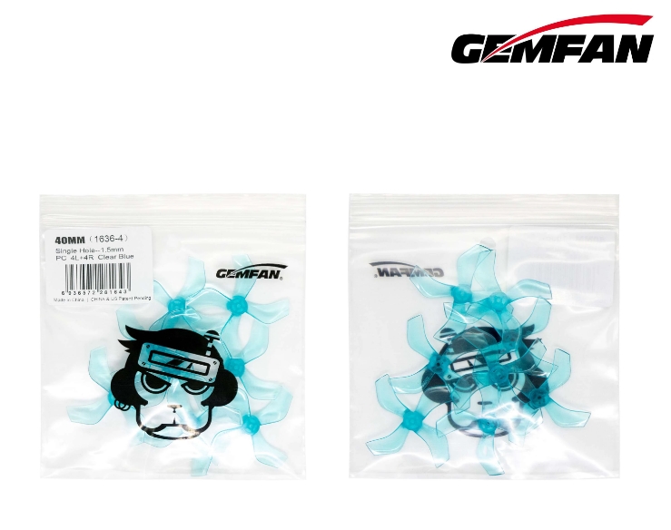 Gemfan 1636-4 40mm Durable 4 Blade รูแกน 1.0mm - 1.5mm Shaft 1ถุง 8ใบ สุ่มสี