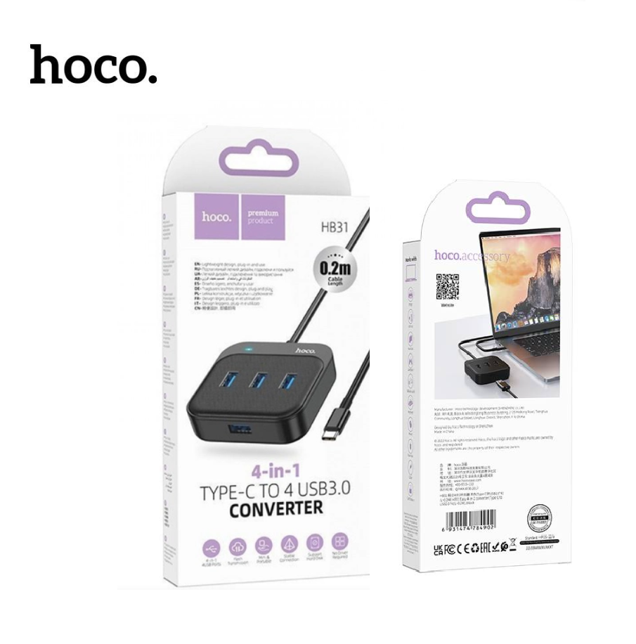 HOCO HB31 4IN1 (TYPE-C TO 4 USB3.0) 0.2M