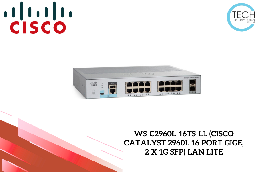 WS-C2960L-16TS-LL (Cisco Catalyst 2960L 16 port GigE, 2 x 1G SFP) LAN Lite