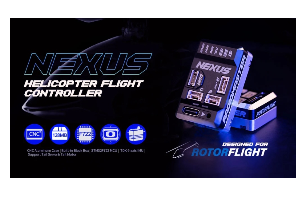 RadioMaster Nexus Balance Flybarless Flybarless Control Unit Rotorflight CNC Case Flight Controller for RC Helicopter Nexus+RP3H