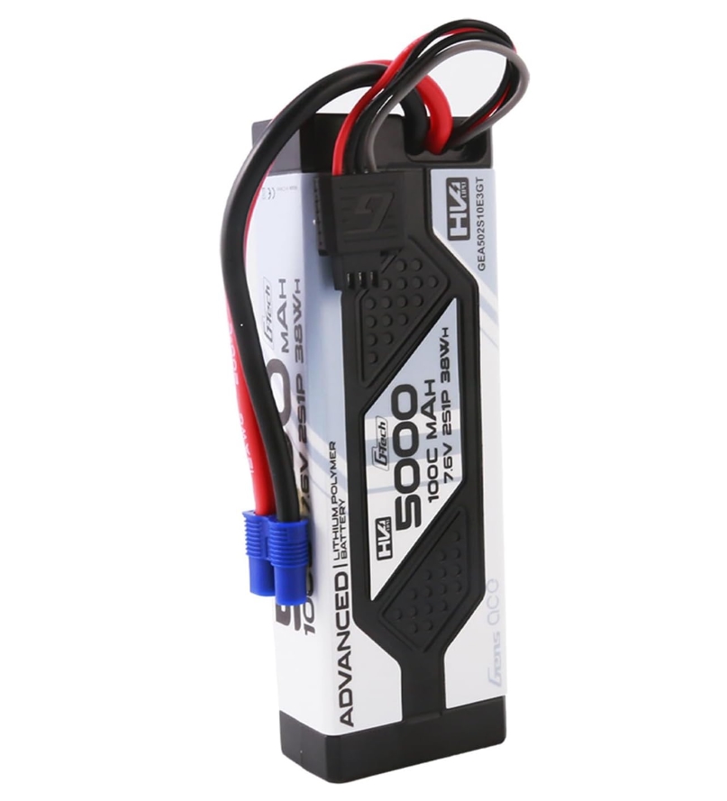 Gens ace G-Tech High Voltage 7.6V 5000mAh 100C 2S Lipo Battery HardCase