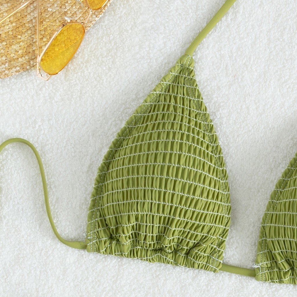 ชุดว่ายน้ำ เซ็กซี่ บิกินี่ ผ้าปั๊ม ผูกหลัง SW079