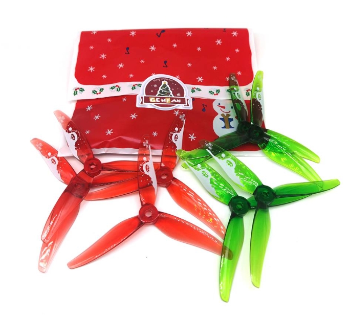Gemfan Hurricane 51466 V2 3-Blade Propellers (Set of 8) - Father Christmas Edition 1ถุง 8ใบ