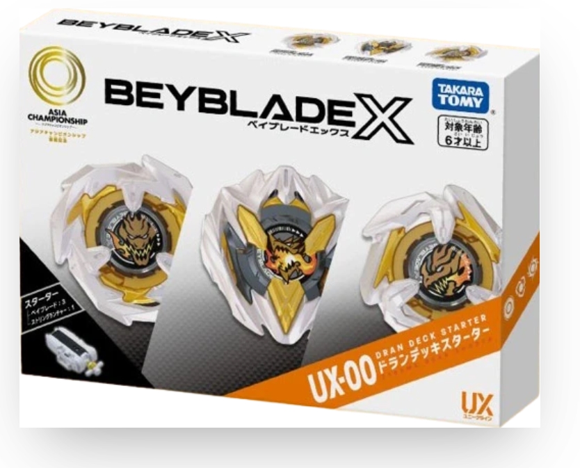 Takara tomy Beyblade X UX-00 Dran Deck Starter 1กล่อง ได้ 3ตัว พร้อมที่ชูท 1อัน