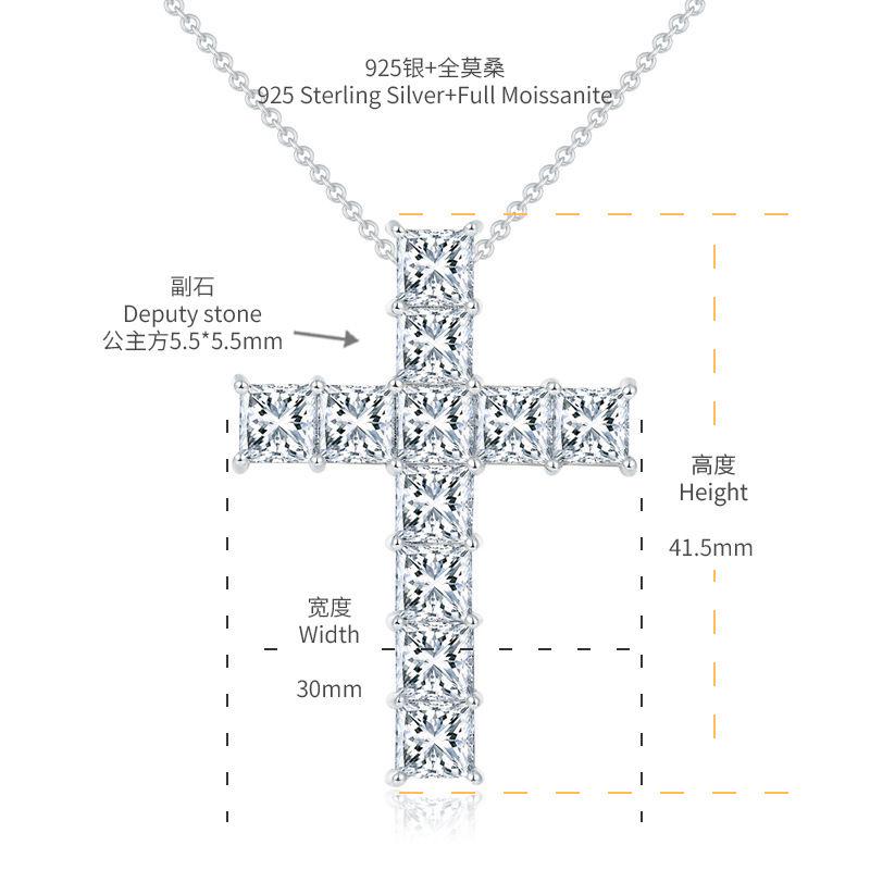 [สั่งผลิต] P3-0059 สร้อยคอเพชรโมซาไนท์ 11 กะรัต 40+5 CM.