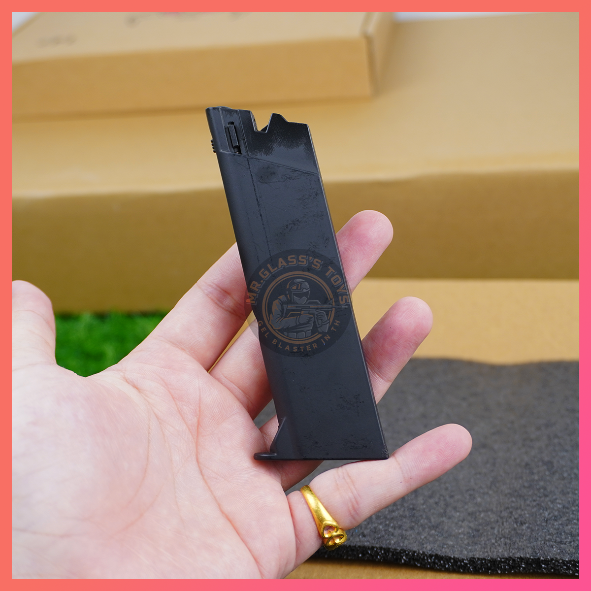 (60B)M1911 Kimber สีดำ(แม็กกาซีน,สไลด์,ปะกับปืนเป็นโลหะ) ปืนเจล ชักยิงทีละนัด