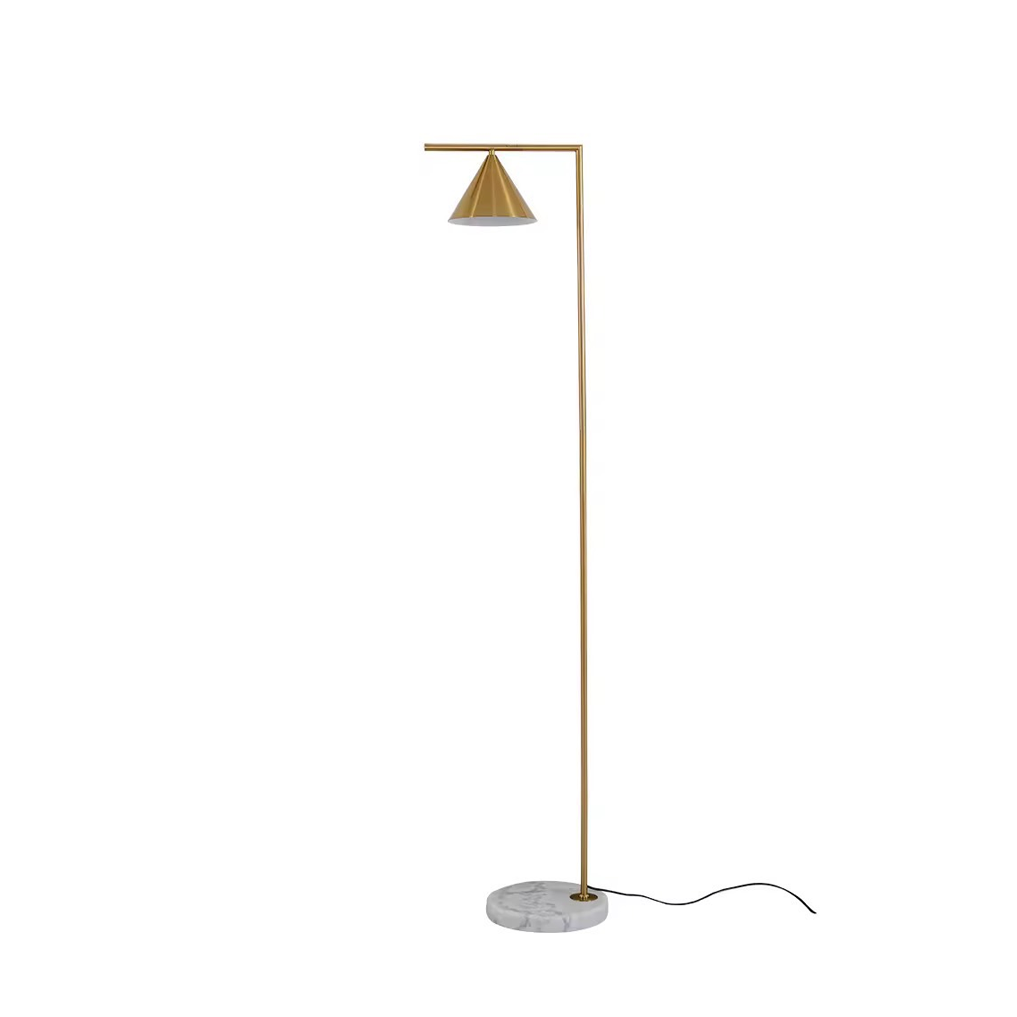 โคมไฟตั้งพื้นฐานหินอ่อน Gold Floor Lamp with Marble Base LED E27x1