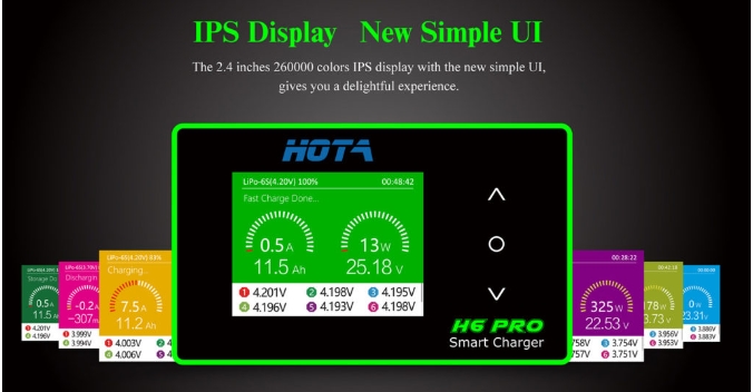 HOTA H6 Pro AC 200W DC 700W 26A 1 ̴ 6s Lipo Battery Smart Balance Charger เครื่องชาทแบท ได้ทีละ 1ก้อน ชาทแบตได้หลายชนิด ชาทเร็ว แม่นยำ รักษาแบต