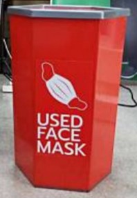 ถังขยะพลาสติก ทิ้งหน้ากากอนามัย ทรงหกเหลี่ยม 56 ลิตร