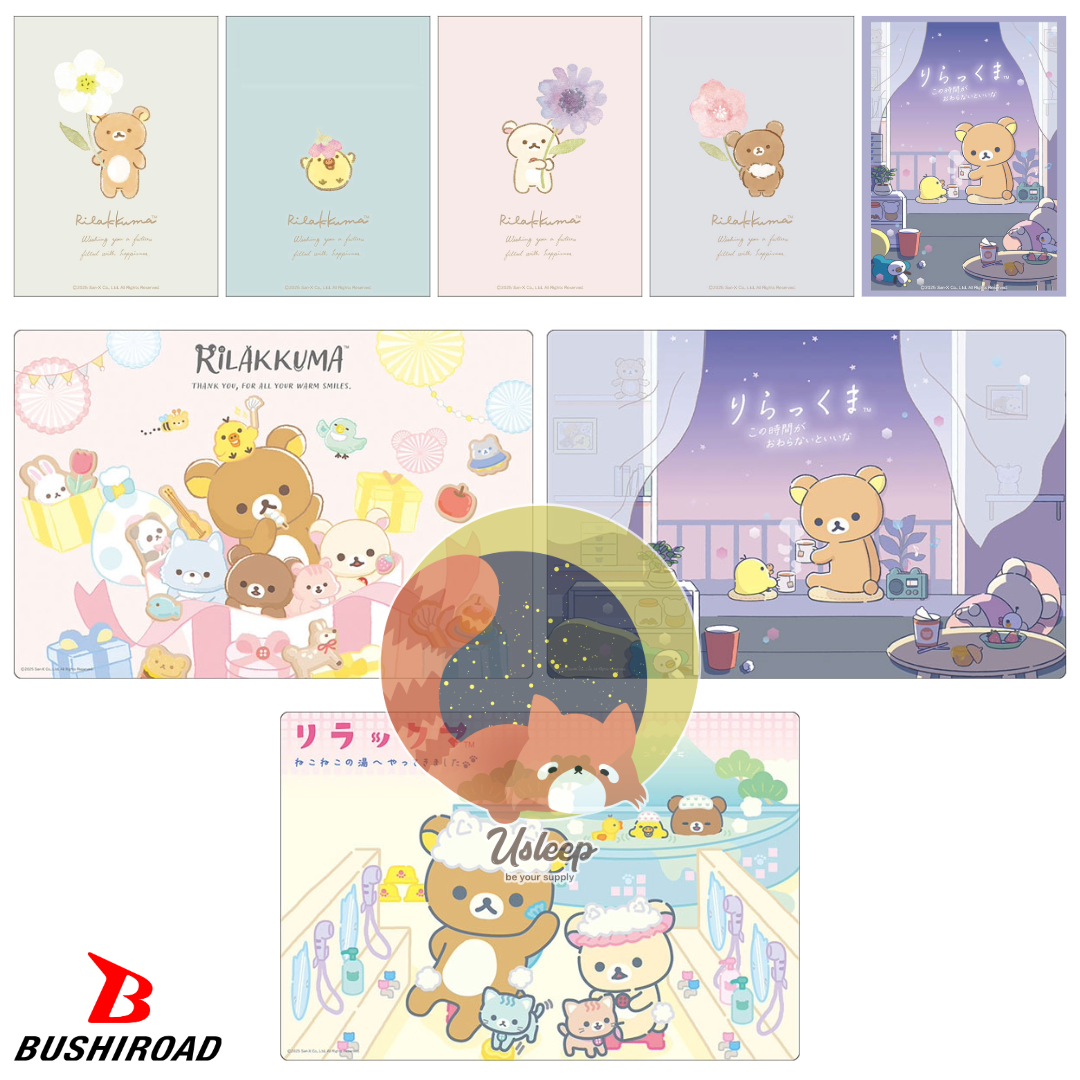 [PRE-ORDER] Bushiroad Sleeve & Rubber Mat V2 Rilakkuma: Rilakkuma, Korilakkuma, Kiiroitori, Chairoikoguma