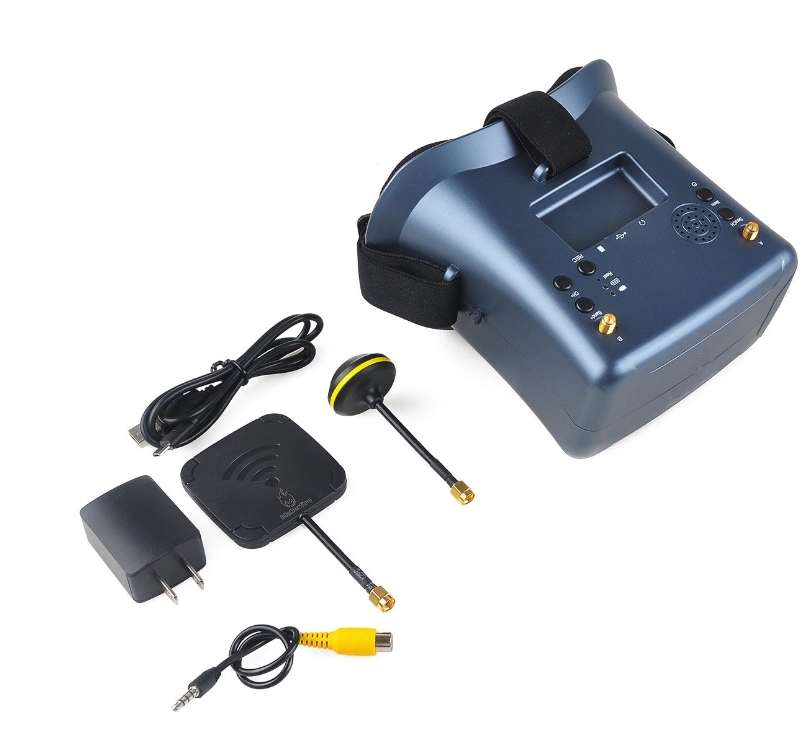 FPV Goggles with DVR บันทึกได้ VR008 Pro Free Antenna Upgrade รับภาพ 2เสา พร้อมเสาแต่ง