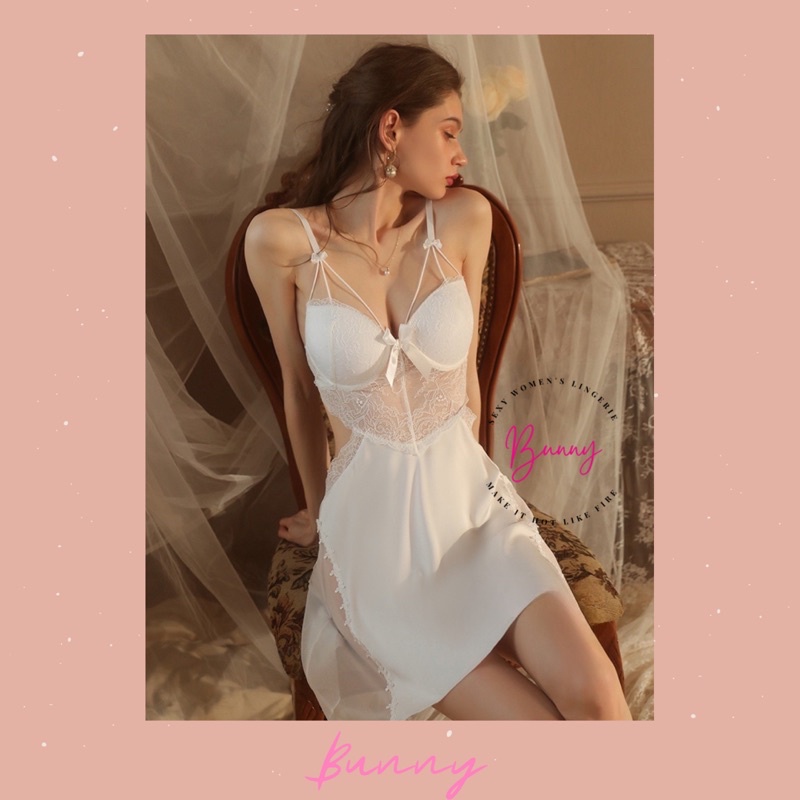 ชุดนอนเซ็กซี่ ชุดนอนซาติน สไตล์ฝรั่งเศษ 💥พร้อมส่งในไทย💥