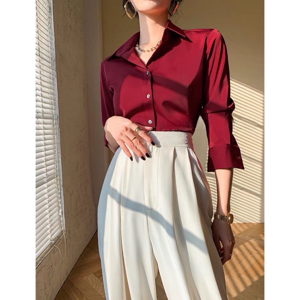 เสื้อเชิ้ต แขนยาว ผ้าไหมอิตาลี่