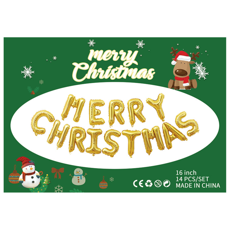 เซทลูกโป่ง MERRY CHRISTMAS ตัวหนังสือ 16 นิ้ว