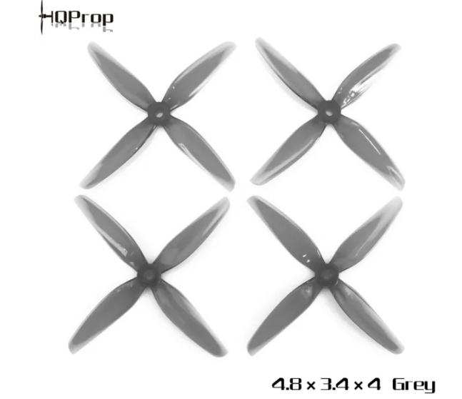 HQProp 4.8X3.4X4 Grey (2CW+2CCW)-Poly Carbonate ใบพัดโดรน 5นิ้ว 4เบลด 1ถุง 4ใบ
