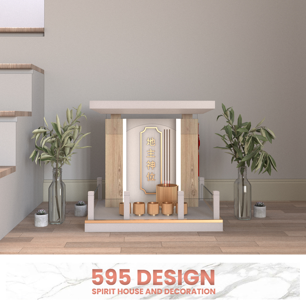 ตี่จู้เอี๊ยะ : modern arch กู้กง ขนาด18นิ้ว สีหินอ่อนขาวโรม+ครีมปักกิ่ง