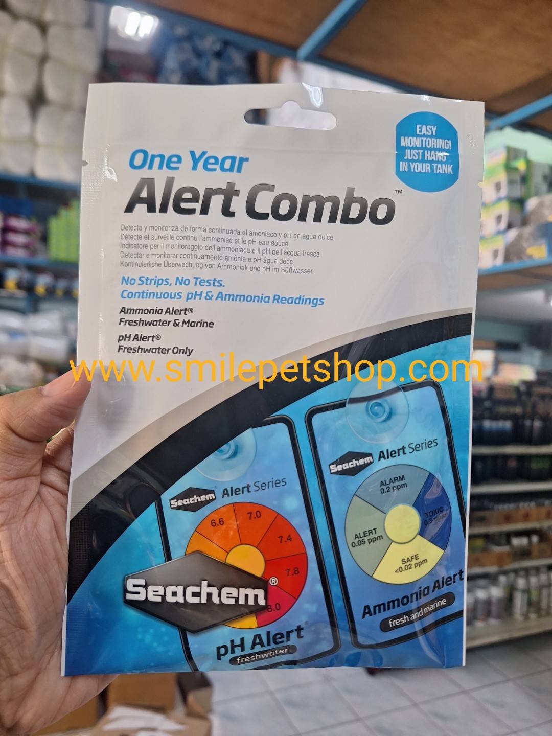 Seachem One Year Alert Combo (แผ่นตรวจจับค่า pH และ Ammonia ใช้งานได้นาน 1ปี)