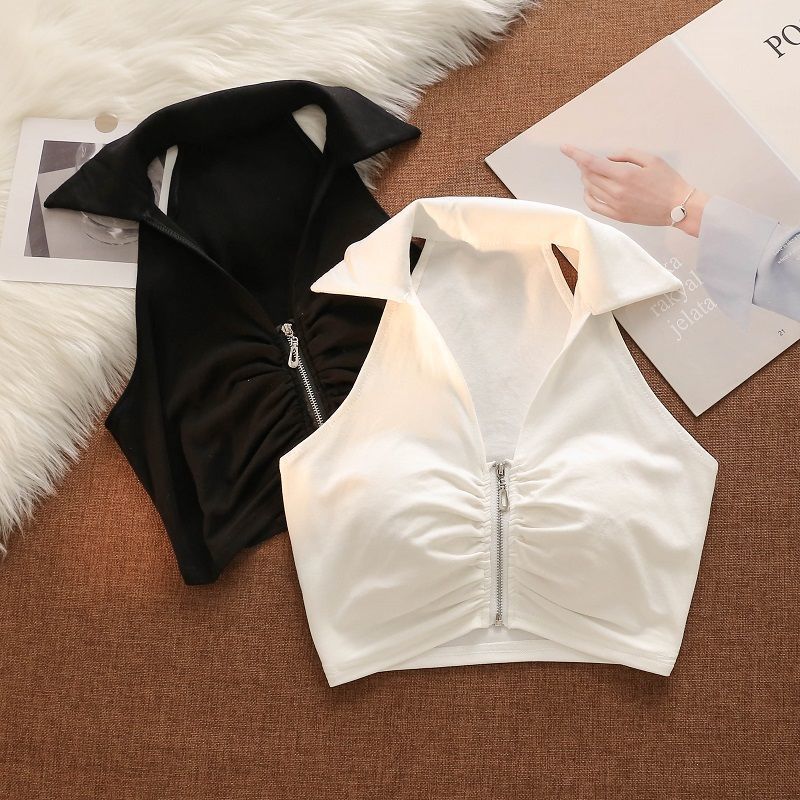 เสื้อครอป ซิปหน้า สตรีท รหัส CN2366