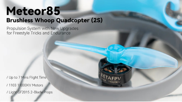 BETAFPV Meteor85 2022 Brushless Whoop Quadcopter โดรนใบพัดขนาด 2นิ้ว บินดี บินซิ่ง สู้ลมได้สบาย ในชุดมีแบตให้ และ อะไหล่