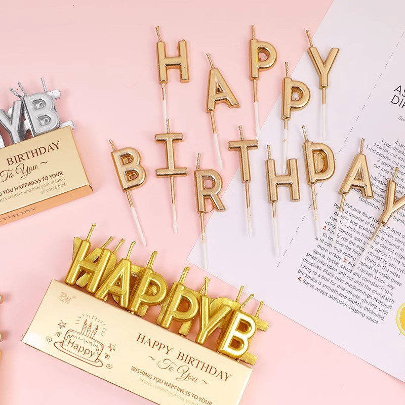 วันเกิด ตัวอักษรภาษาอังกฤษ สุขสันต์วันเกิด เทียนโรแมนติก