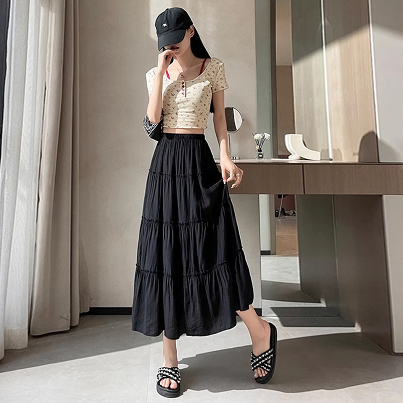 ส่งด่วนในไทย กระโปรง ซับในกางเกง แต่งระบายมินิโบว์ พร้อมส่ง JB018