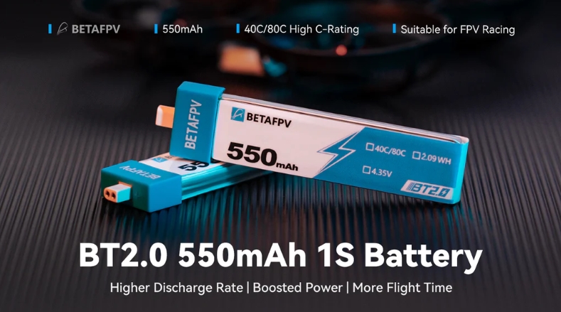 แบตเตอรี่ 1เซล BETAFPV BT2.0 550mAh 1S Battery