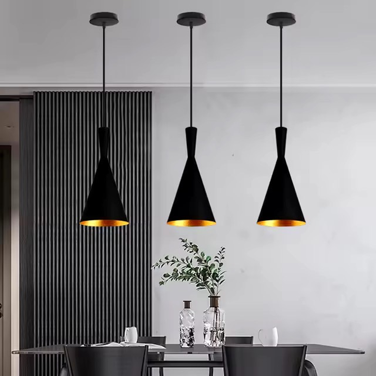 โคมไฟแขวนเพดาน Pendant Lamp Alminum Black LED E27x1 IP20